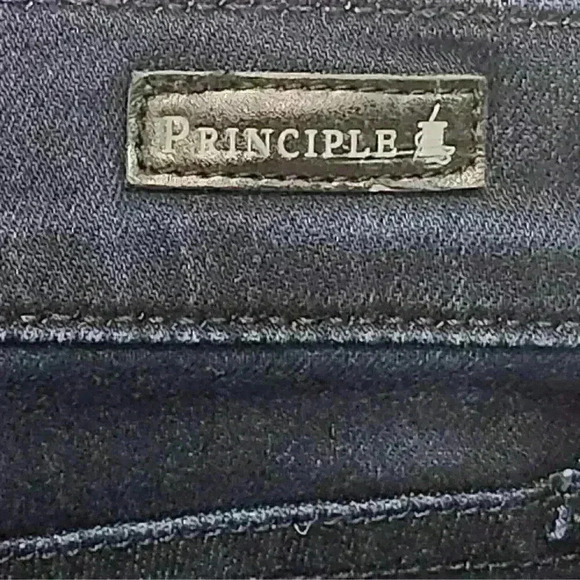 Principle Denim Innovators Gem Frayed Hem High-Rise Dark Wash Skinny Jeans - Picture 6 of 9